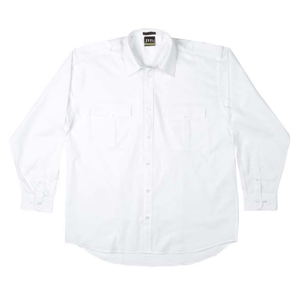 White Long Sleeve Epaulette Shirt